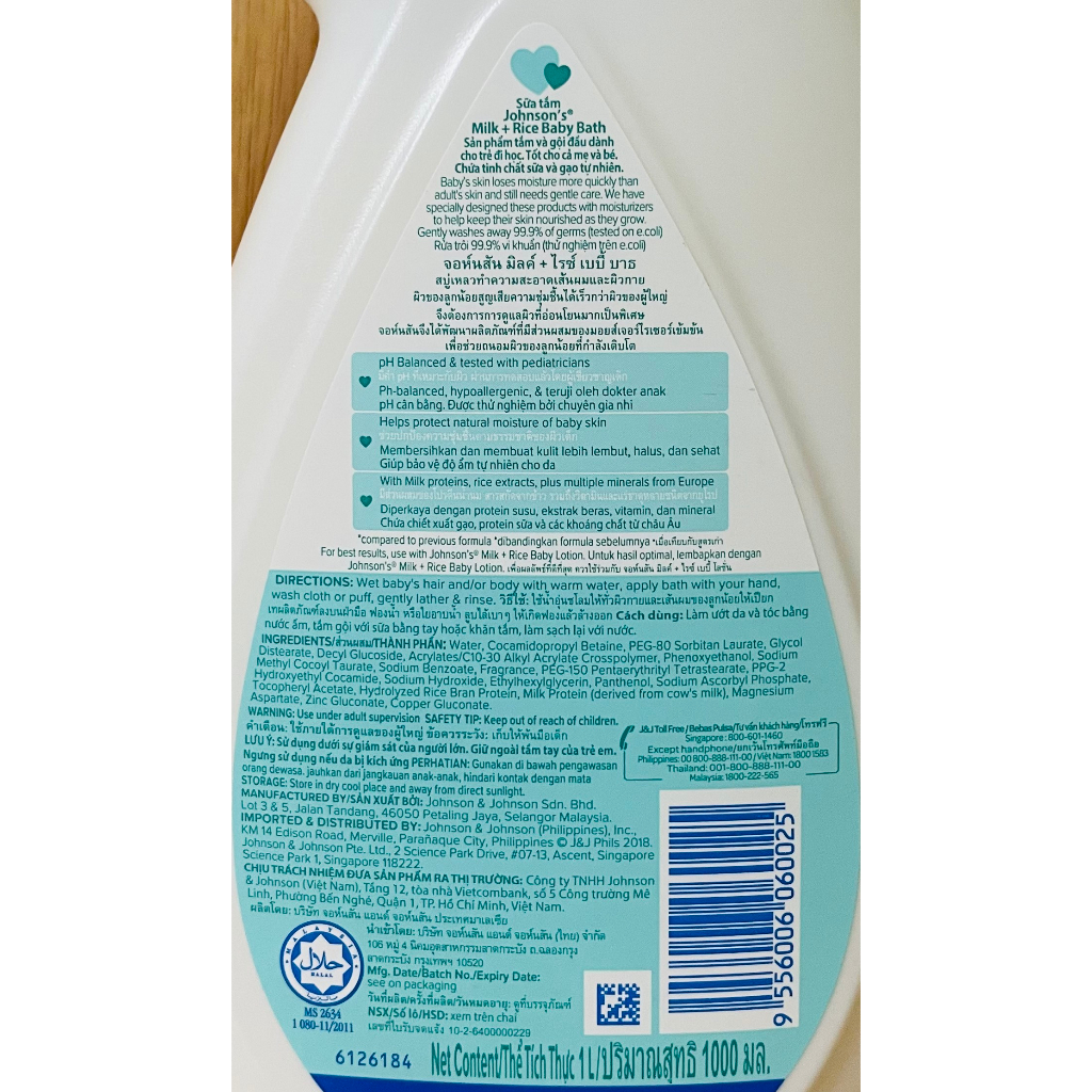 JOHNSON SỮA TẮM 1000 mL  - BACH HOA HV