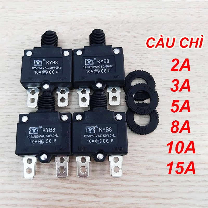 Công Tắc Cầu Chì relay tự ngắt, chống cháy chập. Rơ le tự ngắt tải 3A,5A,8A,10A cho máy bơm, máy rửa xe