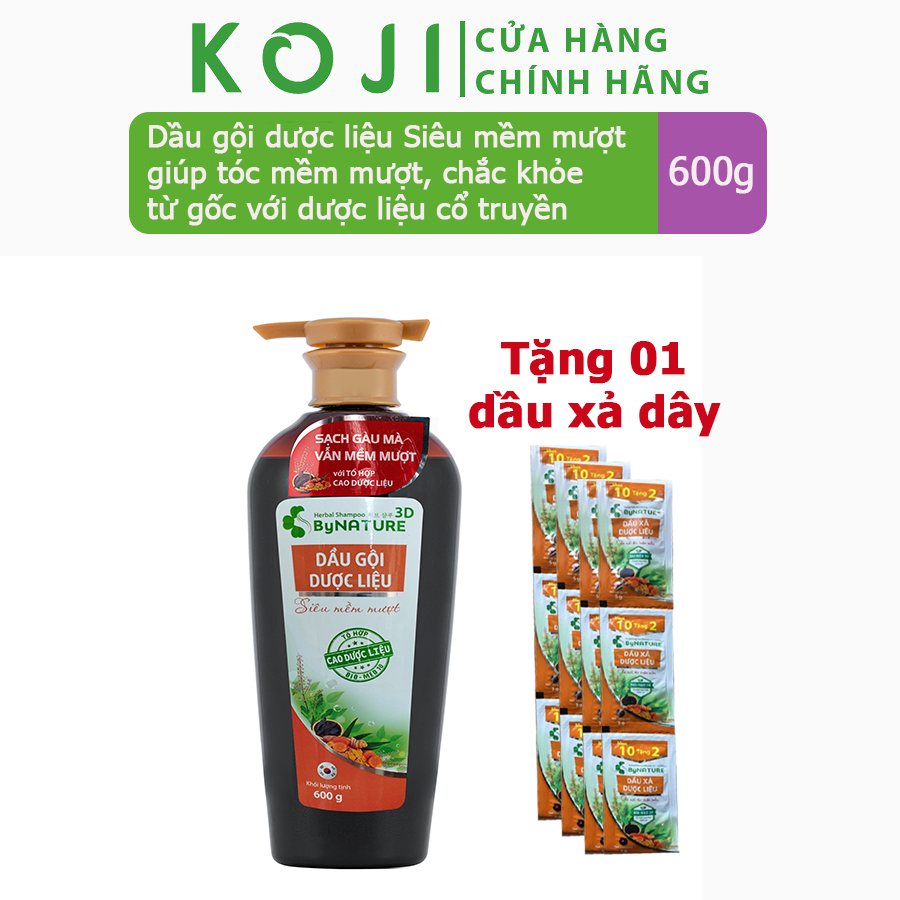 Dầu gội dược liệu siêu mềm mượt 600g tóc suôn mềm mượt chuẩn salon