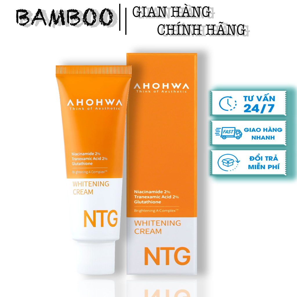 Kem NTG Dưỡng Trắng Da , Giảm Sạm, Tàn Nhang, Xóa Nhăn Ahohwa Whitening Cream 50g- Chính Hãng