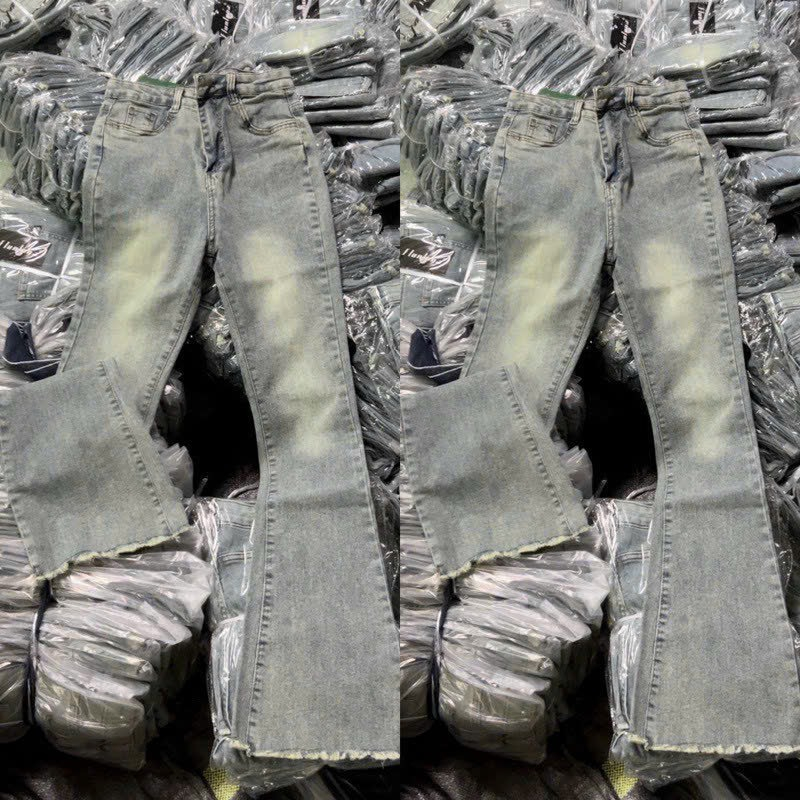 Quần jean cạp cao chất co dãn hàng QC loại 1