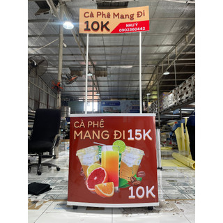 Quầy bán hàng di động bằng nhựa có bánh xe, booth Sampling bánh xe, quầy Cafe akeaway, booth nhựa gấp gọn có bánh xe