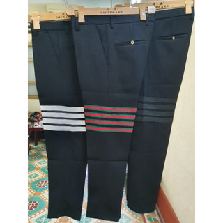 Quần âu thom 4 viền thêu, vải tăm lì