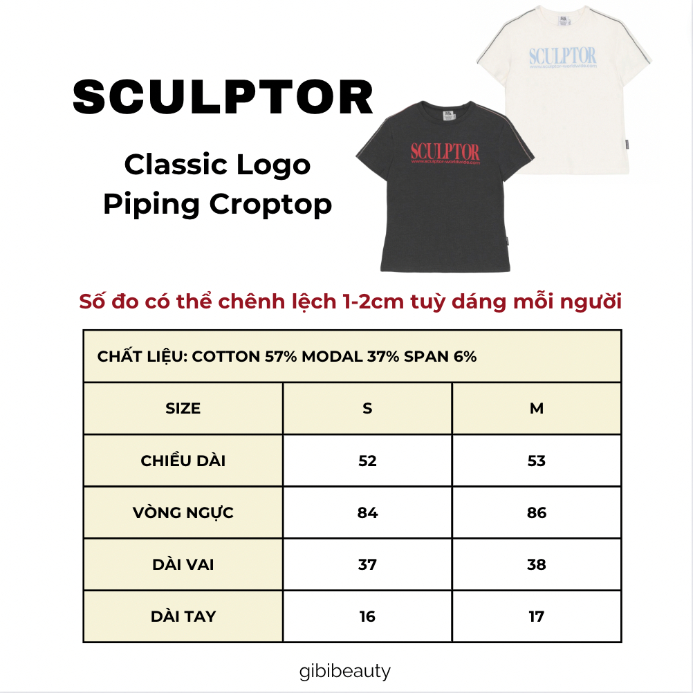 Áo Croptop SCULPTOR Classic Logo Piping Croptop