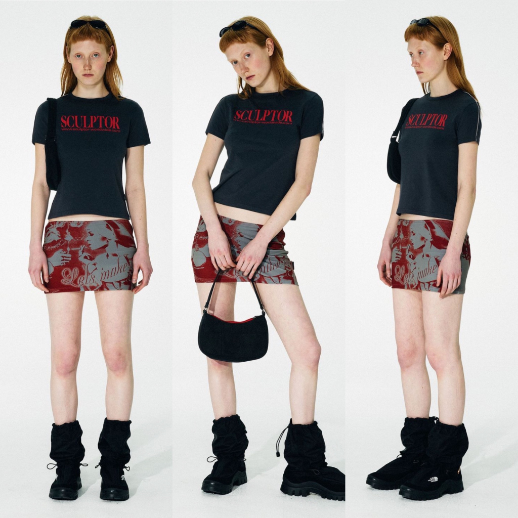 Áo Croptop SCULPTOR Classic Logo Piping Croptop