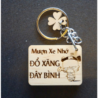 10 chiếc Phôi Gỗ Móc Khóa các mẫu ( Gỗ Trơn không khắc ) Có xích kèm