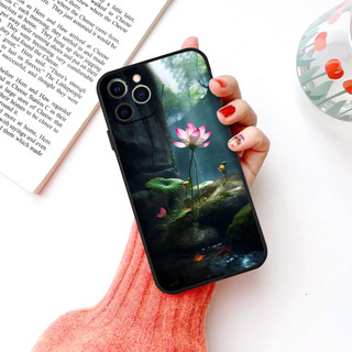 Ốp lưng iphone Sen hồng nở rộ cho Iphone 7 8 Plus SE X XS XS Max 11 12 13 14 Pro Max q881