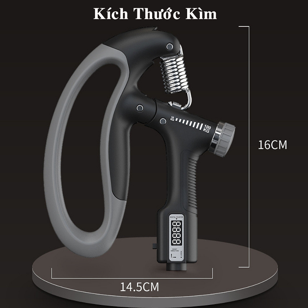 Kìm bóp tay 120kg Siêu Khỏe - Kìm bóp tập cơ tay có màn hình điện tử đếm số - Chính hãng dododios