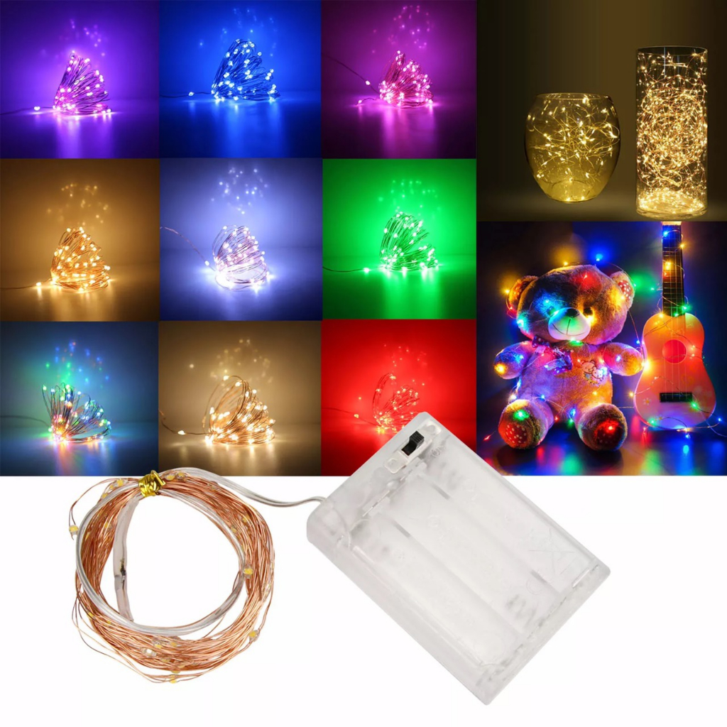 Đèn led đom đóm fairy light dây đồng trang trí decor phòng, cắm trại tạo không gian cổ tích lãng mạn