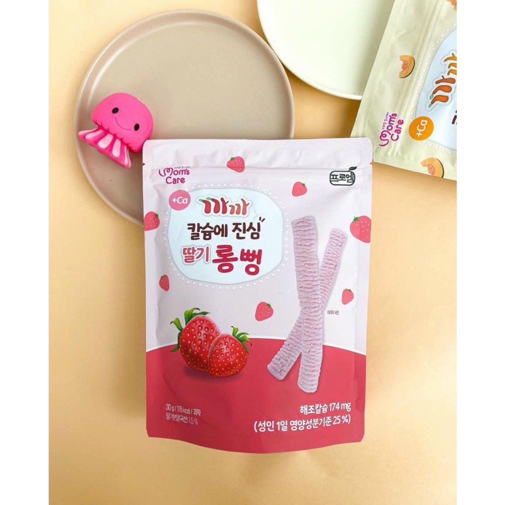 Bánh Gạo Lứt Canxi Thanh dài Mom's Care cho bé ăn dặm từ 6 tháng tuổi