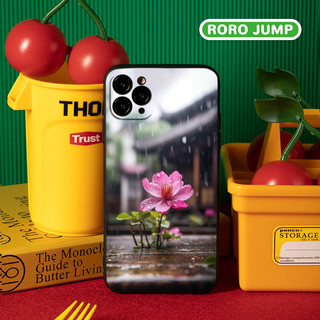 Ốp iphone Hoa nở trong mưa Apple iphone Case 7+ 8 plus 12 Pro max 11 Pro X XS MAX XR 14 13pro prm q886