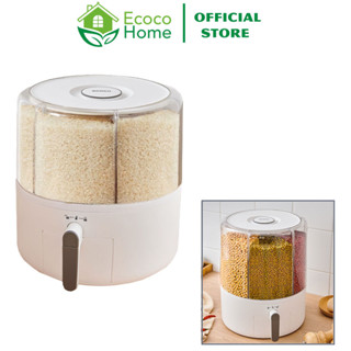 Thùng Đựng Gạo, Đựng Hạt ECOCO Loại 7,5kg - 10kg Thông Minh Chống Ẩm Chống Mối Mọt Cao Cấp