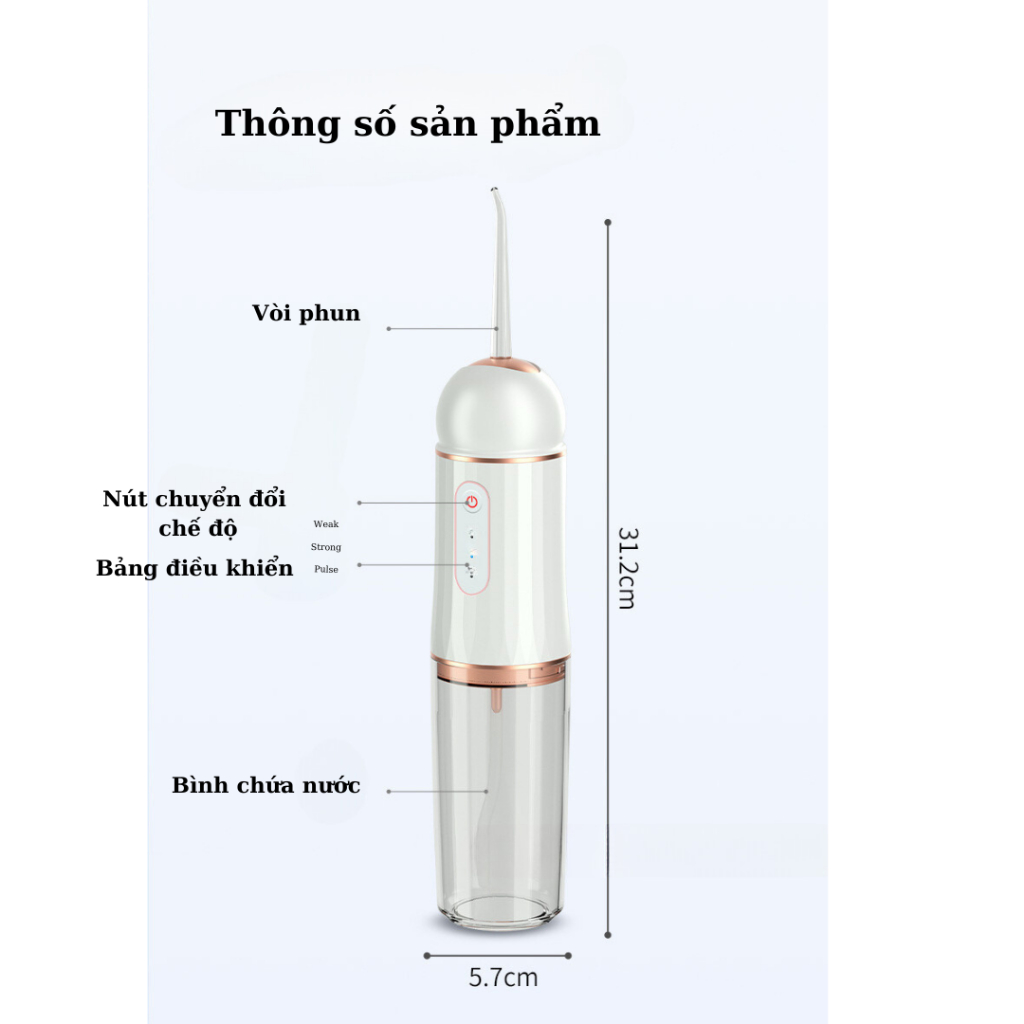 Máy Tăm Nước Cầm Tay SeaSy A9 Pro 3 Chế Độ Vệ Sinh Răng Miệng - Tặng Kèm 4 Đầu Tăm Chuyên Dụng