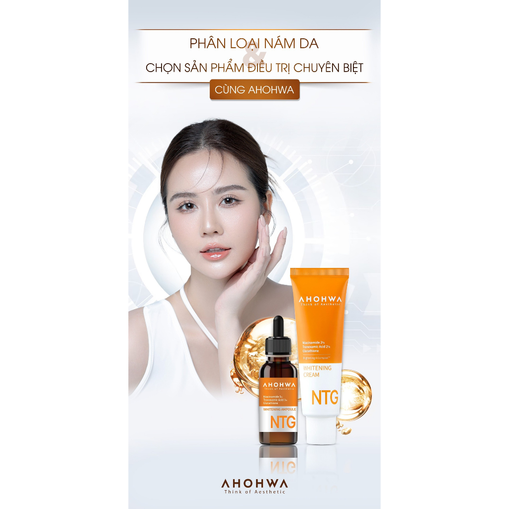 Kem NTG Dưỡng Trắng Da , Giảm Sạm, Tàn Nhang, Xóa Nhăn Ahohwa Whitening Cream 50g