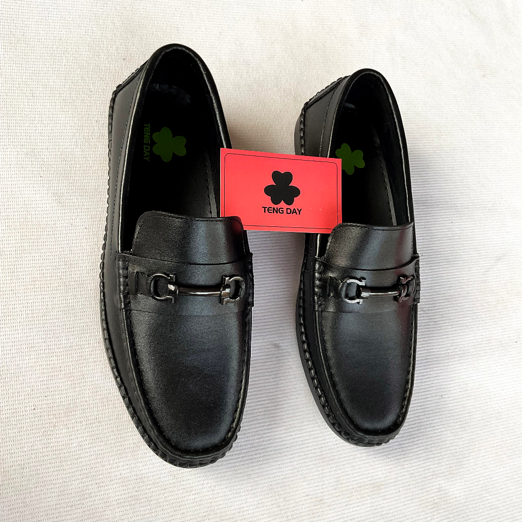 Giày Lười Nam Thời Trang. Đế Cao Su Da Bò Thật. Mạnh Mẽ. Tengday Vietnam - Màu đen, nâu, vàng