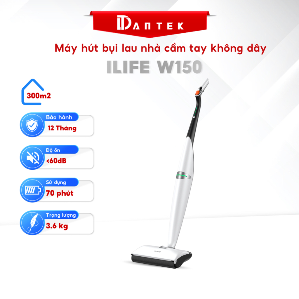Máy hút bụi và lau sàn cầm tay ILIFE W150 lực hút mạnh thiết kế gọn nhẹ