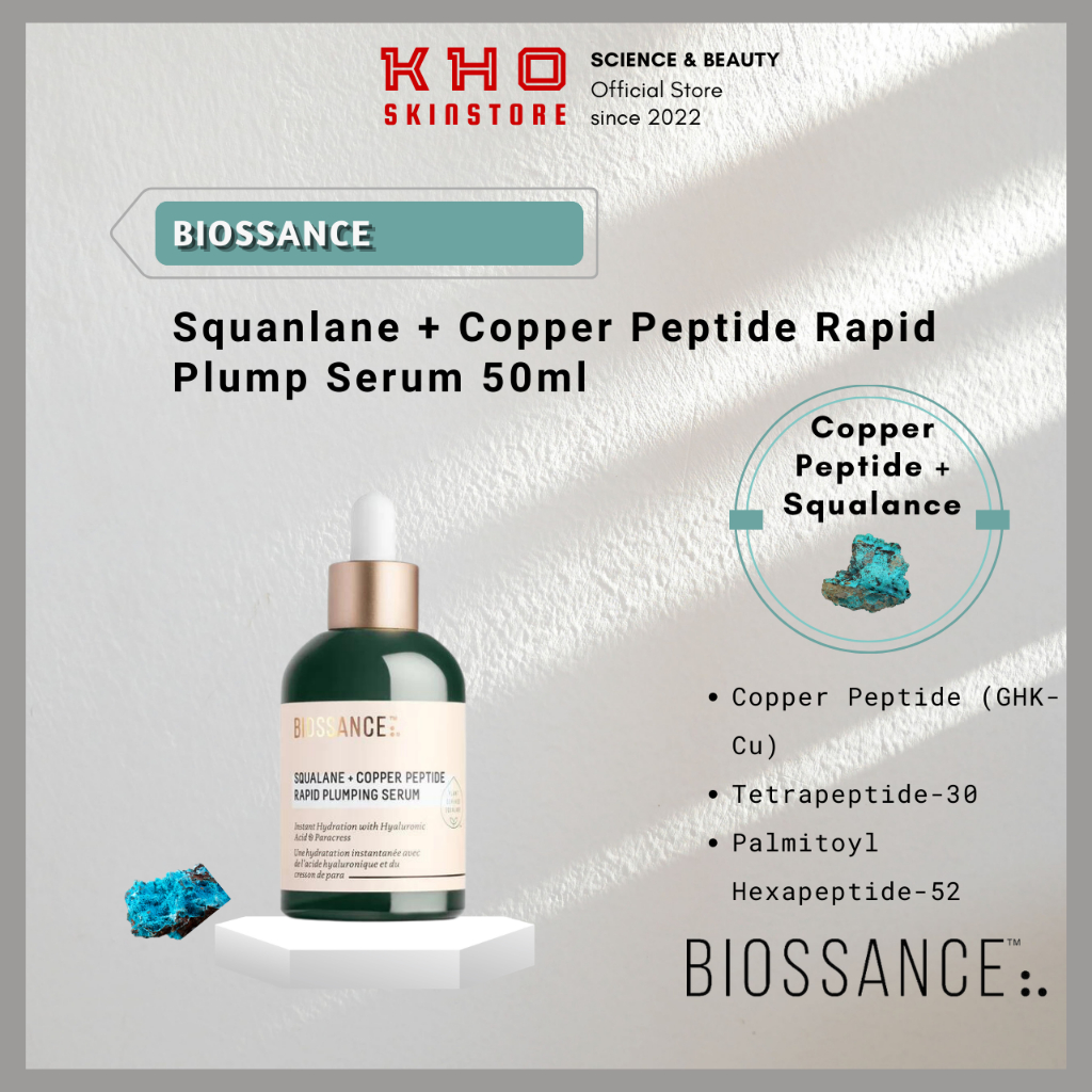 Biossance tinh chất ngăn lão hóa Squalance + Copper peptide Rapid Plumping Serum