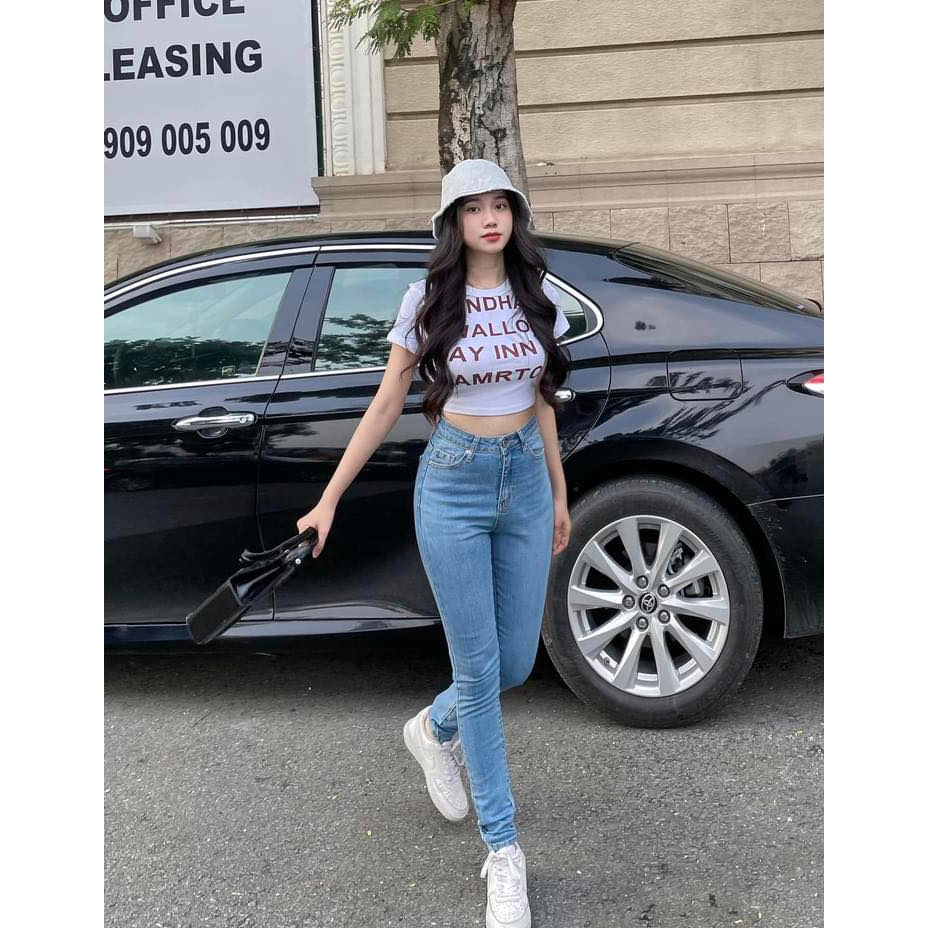 Quần Jeans Ôm Nữ SofmWear  Cạp cao