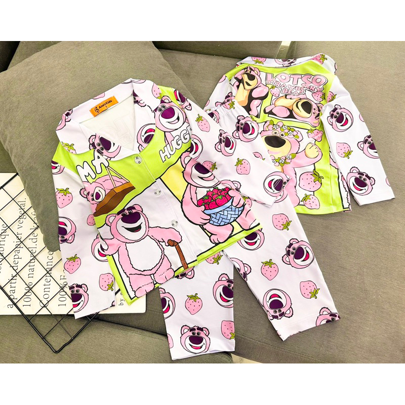 12-40kg bộ pizama tay DÀI quần dài bé gái, thun lạnh 3D đẹp HÌNH dễ thương