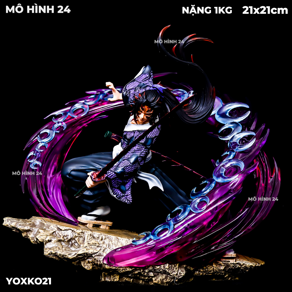 Mô hình nhân vật Yoriichi Kokushibou Yoxko21 decor Demon Slayer kimetsu no yaiba mã Yoxko21 thượng nhất