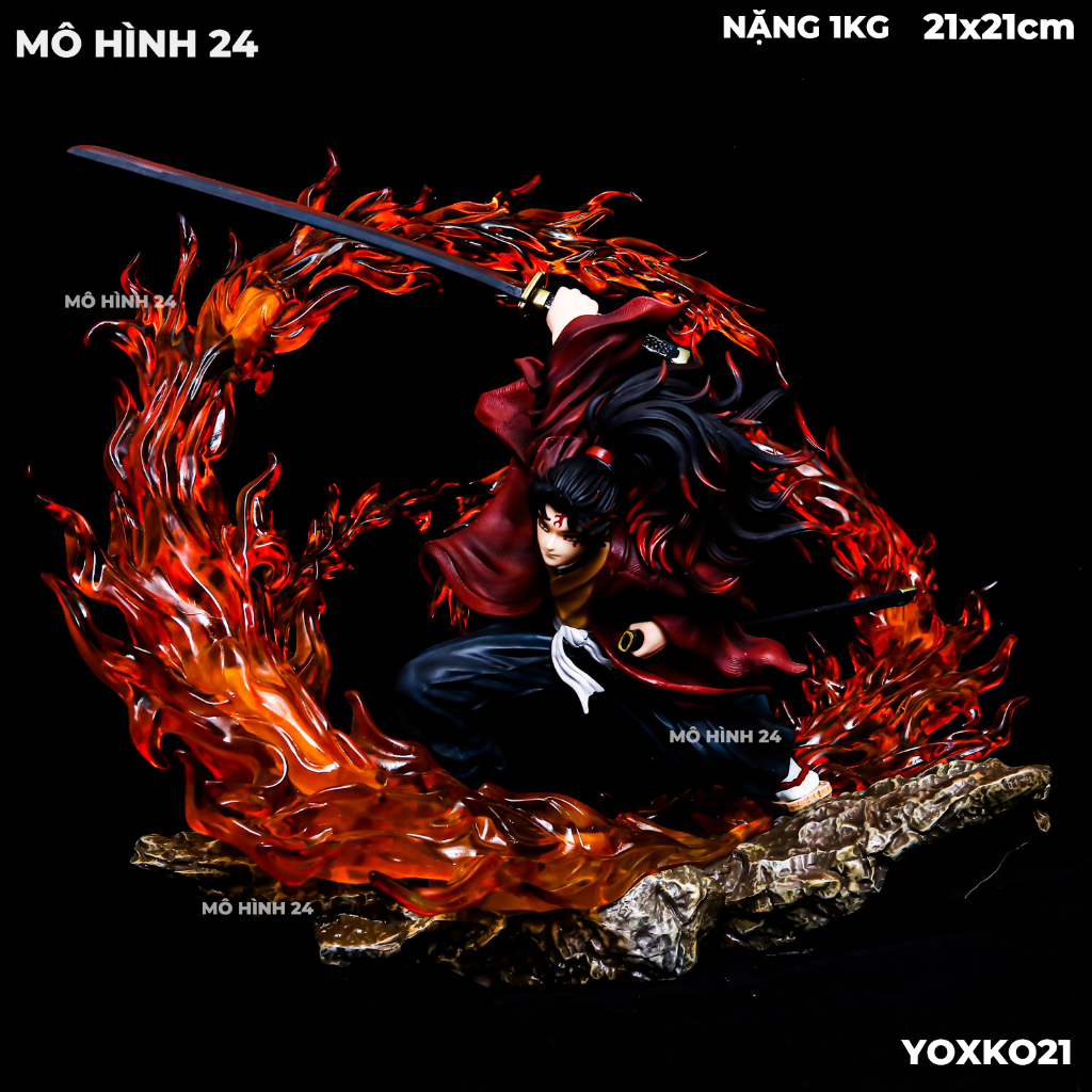 Mô hình nhân vật Yoriichi Kokushibou Yoxko21 decor Demon Slayer kimetsu no yaiba mã Yoxko21 thượng nhất