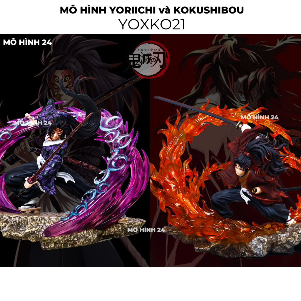 Mô hình nhân vật Yoriichi Kokushibou Yoxko21 decor Demon Slayer kimetsu no yaiba mã Yoxko21 thượng nhất