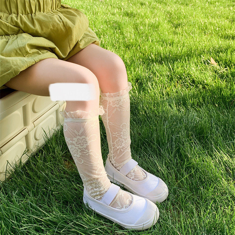Tất đùi ren trắng tiểu thư cho bé gái