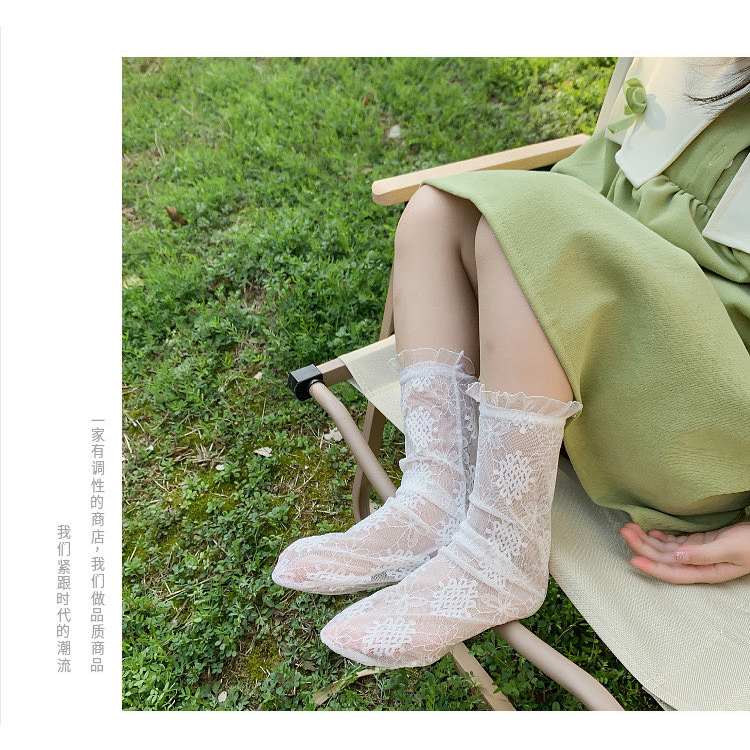 Tất đùi ren trắng tiểu thư cho bé gái