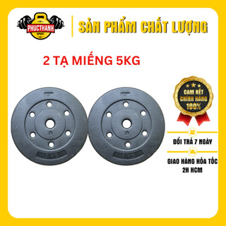 Bộ 2 tạ miếng nhựa 5kg Reefit có ruột (gồm 2 miếng)