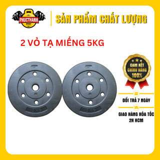 Bộ 2 vỏ tạ miếng tạ bánh nhựa đen Reefit 5kg không ruột (gồm 2 vỏ 5kg) (PHUCTHANHSPORT)