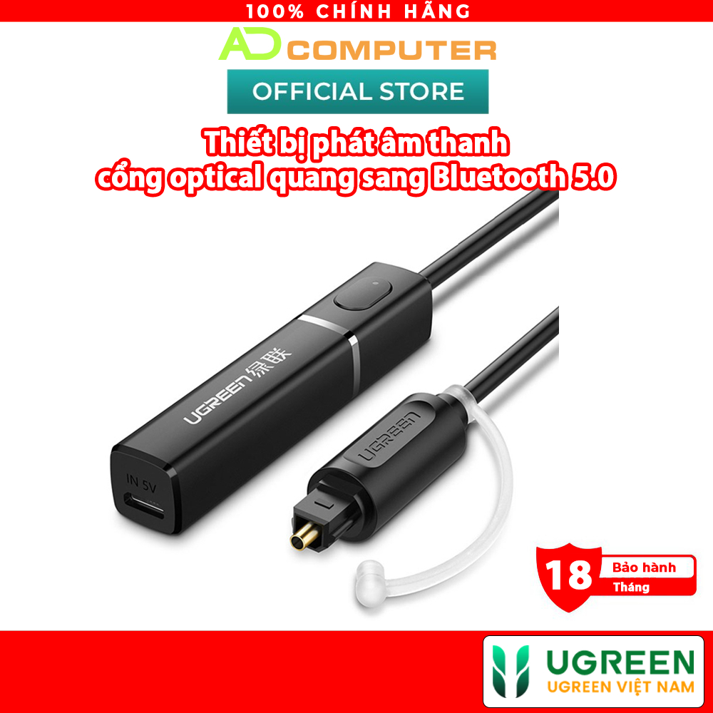 Bộ Phát Âm Thanh Bluetooth 4.2 Ugreen 40761 - Dùng Cho TIVI, PC, Laptop, Tivi Box... Cổng 3.5mm - Hàng chính hãng