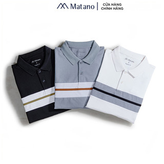 Áo polo nam MATANO PO024 phối màu kẻ ngang trẻ trung, vải cá sấu mềm mại, thấm mồ hôi, thoáng mát, co giãn thoải mái