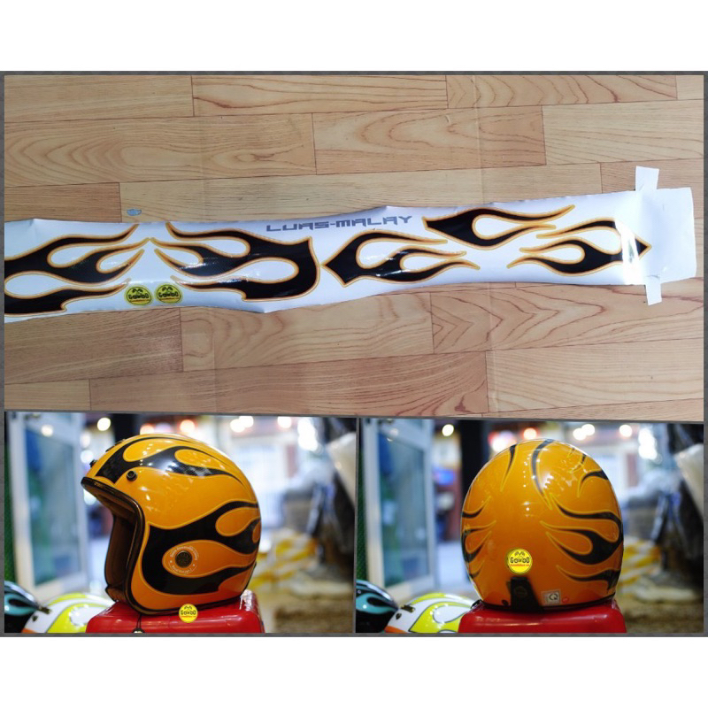 Tem decal Lửa dán mũ bảo hiểm Fullface, mũ 3/4