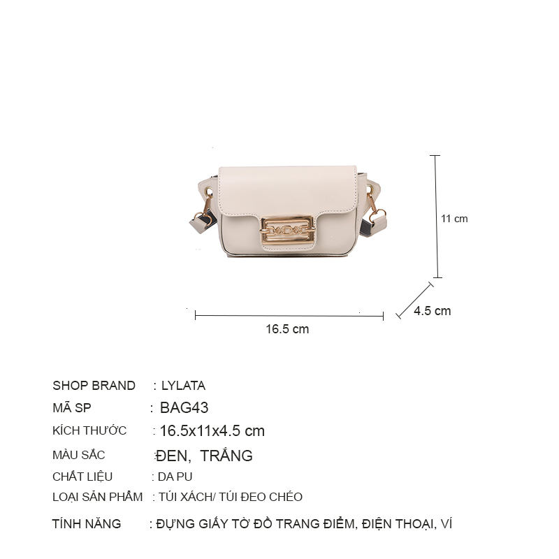 Túi xách nữ cao cấp đeo chéo đẹp giá rẻ thời trang LYLATA BAG43