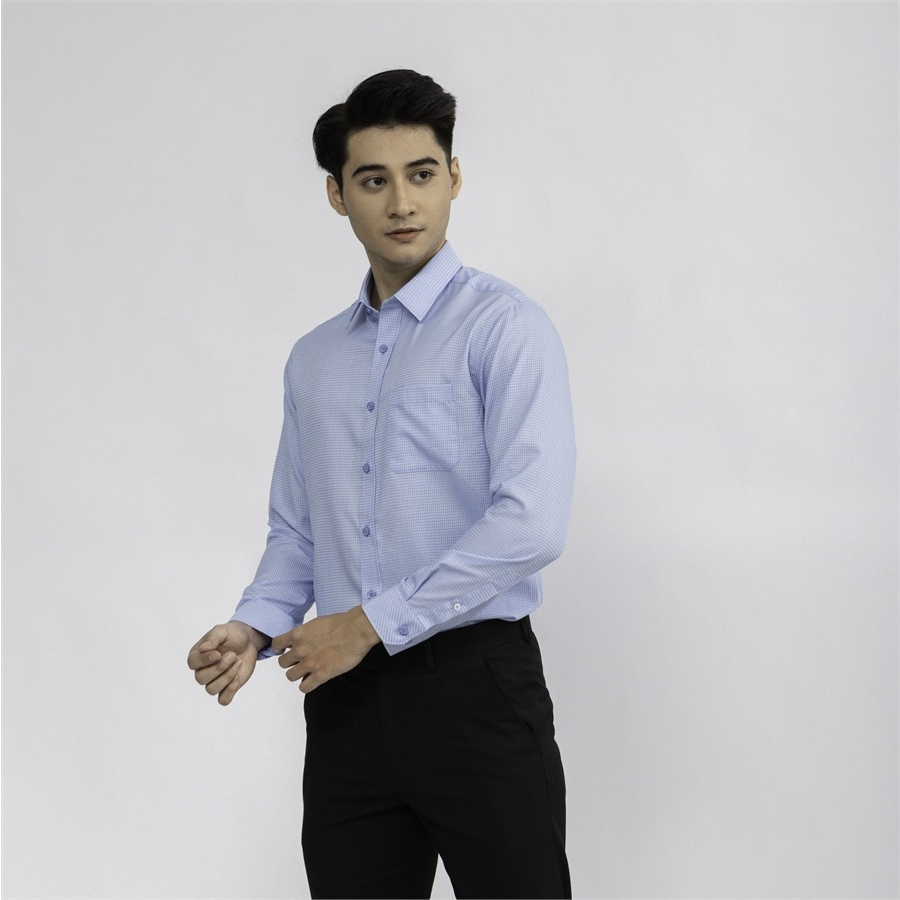 Áo sơ mi nam dài tay ARISTINO phom regular fit, màu xanh lịch lãm và ấn tượng - ALS07502