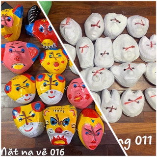 Mặt nạ giấy bồi trắng cho các bé tự vẽ- mặt nạ dân gian Trung Thu