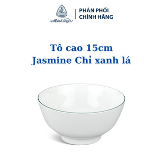 Tô cao minh long 15 cm jasmine chỉ xanh lá - gốm sứ cao cấp minh long i