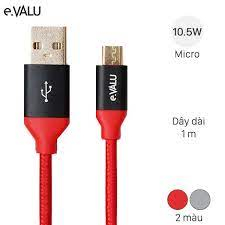 Cáp Micro 1m eValu LTM -01 Đỏ đen hàng like new chính hãng 100% bảo hành 12 tháng