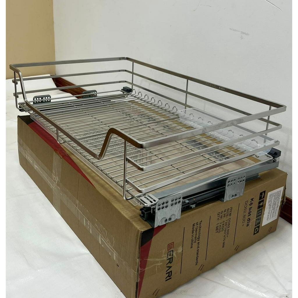 Giá Kéo Bát Đĩa Đa Năng SUS Inox 304 Kéo Ra Không Gây Tiếng Ồn, Kệ Đựng Bát Đĩa Có Khay Đựng Nước