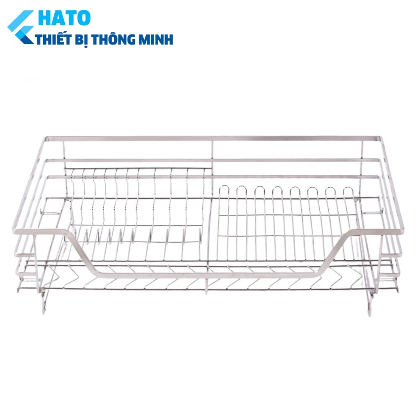 Giá Kéo Bát Đĩa Đa Năng SUS Inox 304 Kéo Ra Không Gây Tiếng Ồn, Kệ Đựng Bát Đĩa Có Khay Đựng Nước