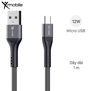 Cáp micro 1m xmobile dr-m02 xám hàng like new chính hãng 100% bảo hành 12 tháng