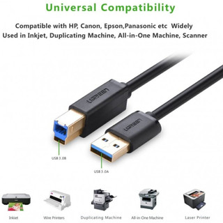 Cáp usb 3.0 am to bm dài 1m máy in ugreen 30753