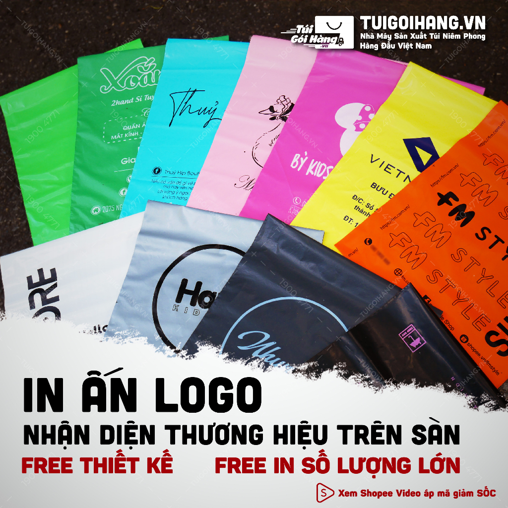 Túi Gói Hàng Niêm Phong 15x20, 20x30, 20x35 TUIGOIHANGVN Cuộn 100 Cái Có Keo Dán - - In Logo Từ 10 Cuộn