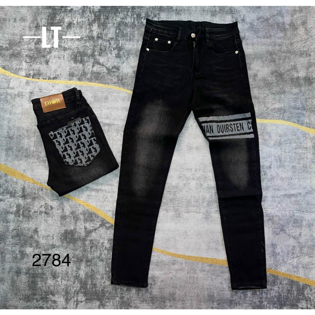 Quần jeans nam rách gối lớn 11TCS xanh loang có size đại, quần jeans nam co giãn thời trang, quần bò nam