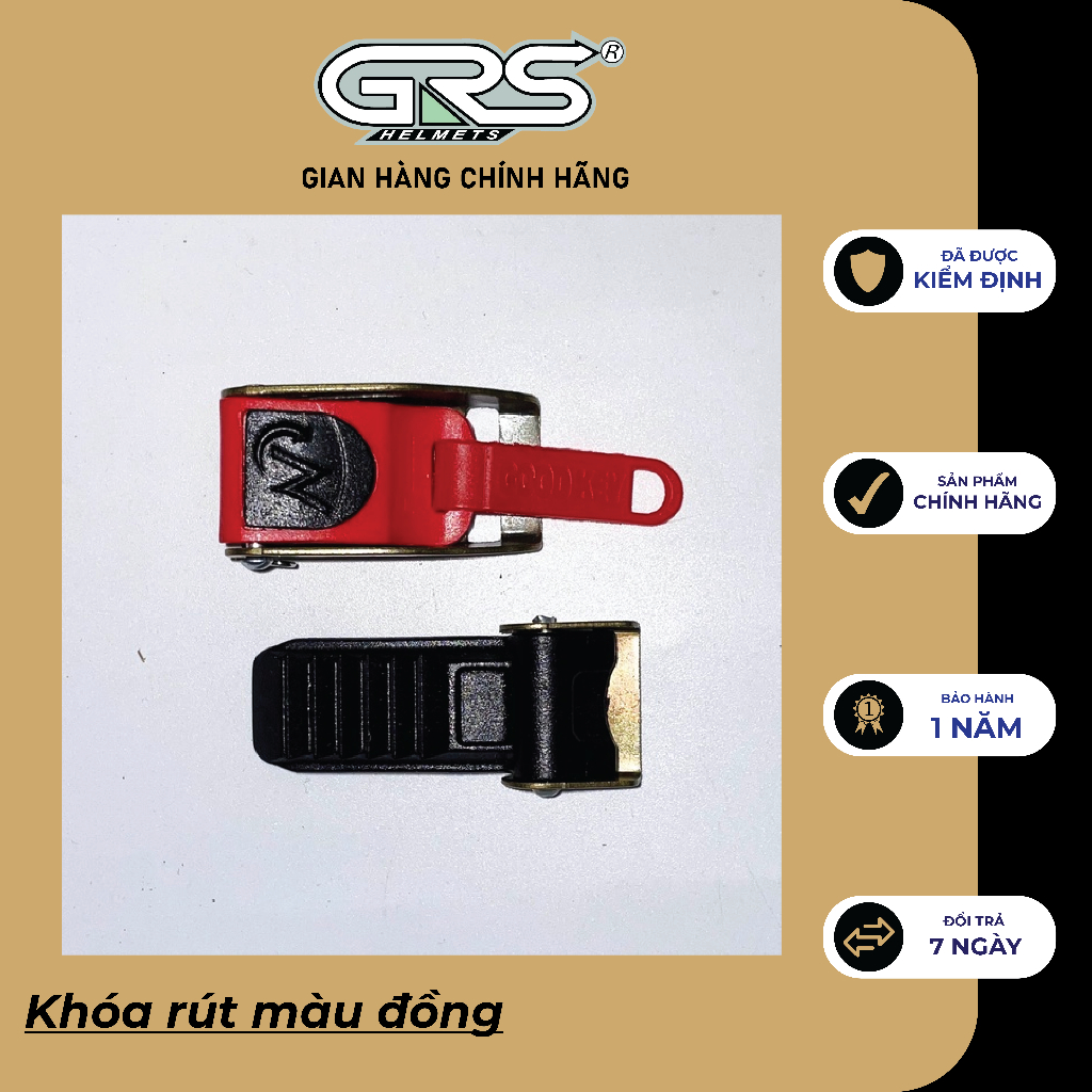 Bộ khóa cài mũ bảo hiểm GRS đủ loại, có thể thay thế được cho tất cả các loại mũ nón bảo hiểm trên thị trường