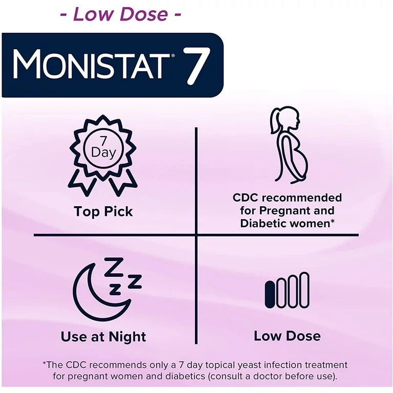 Kem bôi giảm ngứa Monistat 1 3 7 Day Yeast Infection Treatment 45g giảm ngứa và nấm vùng kín phụ nữ