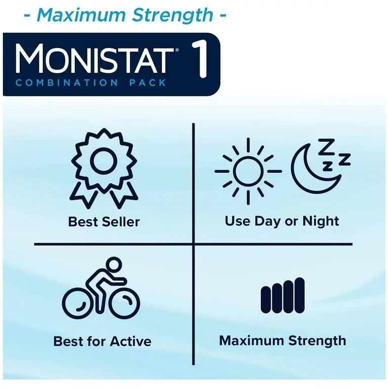 Kem bôi giảm ngứa Monistat 1 3 7 Day Yeast Infection Treatment 45g giảm ngứa và nấm vùng kín phụ nữ