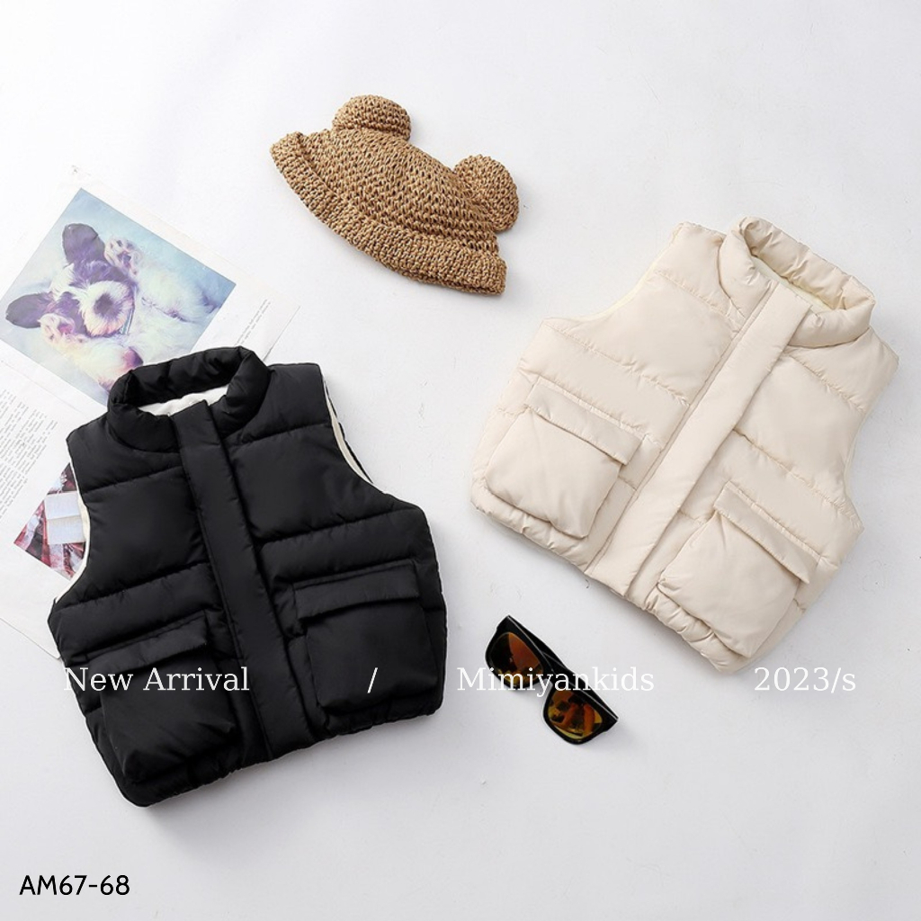 Áo phao gile cho bé trai bé gái MIMIYAN KIDS, áo phao trẻ em 11kg đến 29kg basic dễ phối đồ
