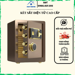 Két sắt điện tử thông minh cao cấp, két sắt sử dụng khóa vân tay, khóa số thông minh, két kèm vít bắn tường chắc chắn