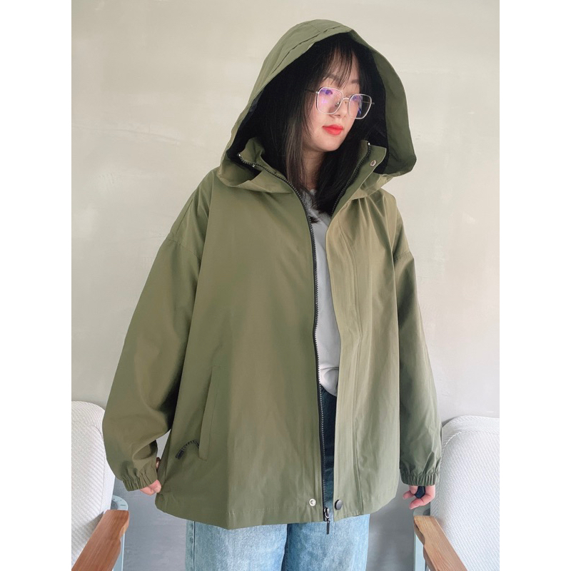 Áo khoác Unisex dù 2 lớp form rộng nam nữ Lamo Home A012